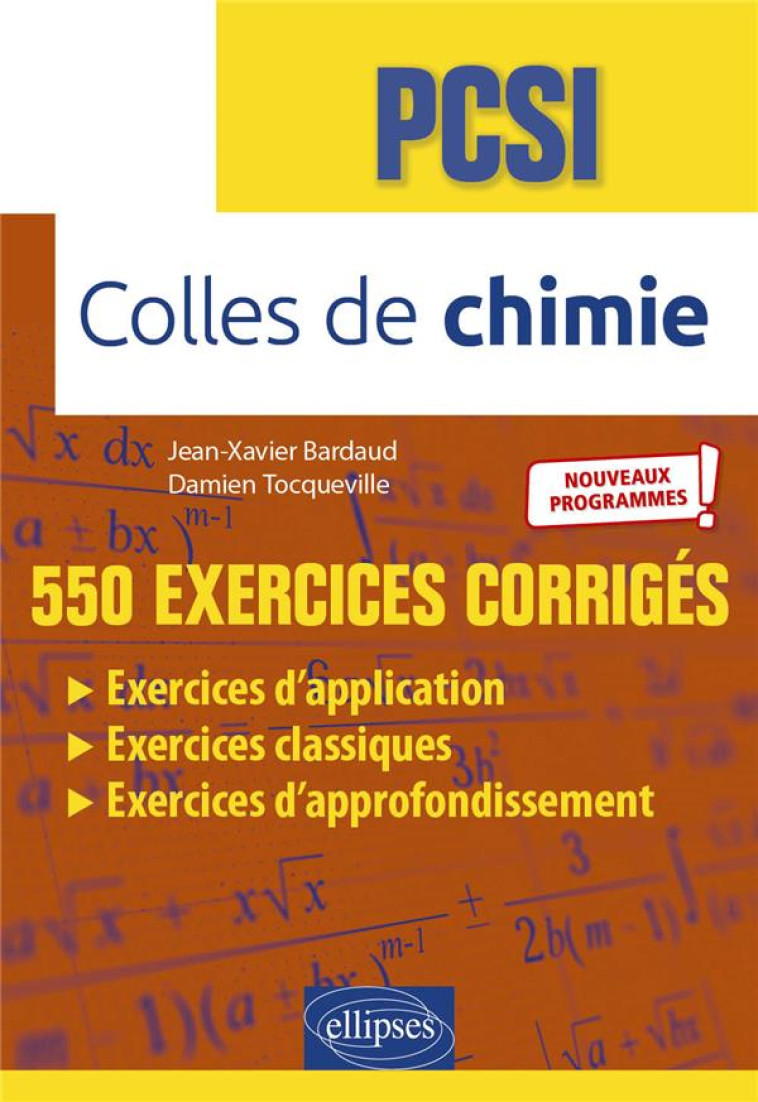 COLLES DE CHIMIE : PCSI  -  NOUVEAUX PROGRAMMES - BARDAUD/TOCQUEVILLE - ELLIPSES MARKET