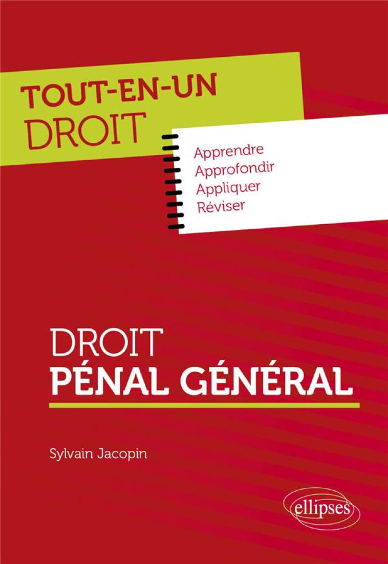 DROIT PENAL GENERAL - JACOPIN SYLVAIN - ELLIPSES MARKET