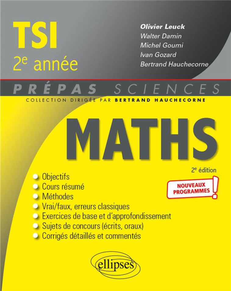 MATHEMATIQUES TSI : PROGRAMME 2022 - LEUCK/DAMIN/GOUMI - ELLIPSES MARKET