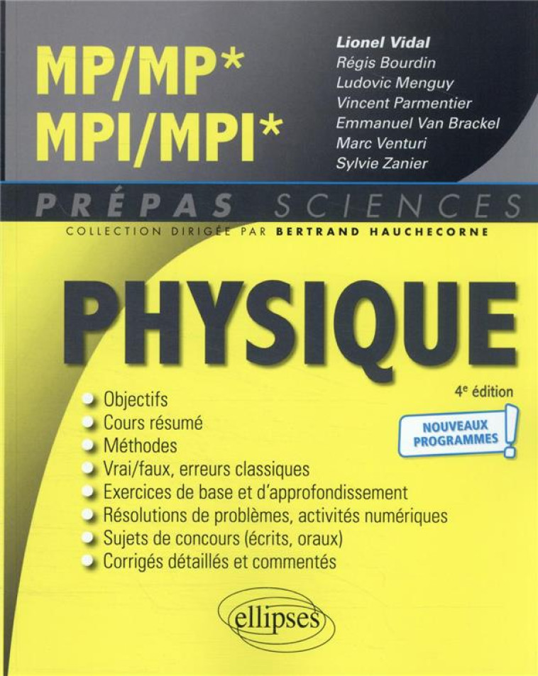 PHYSIQUE MP/MP* MPI/MPI* - PROGRAMME 2022 - VIDAL/BOURDIN/MENGUY - ELLIPSES MARKET