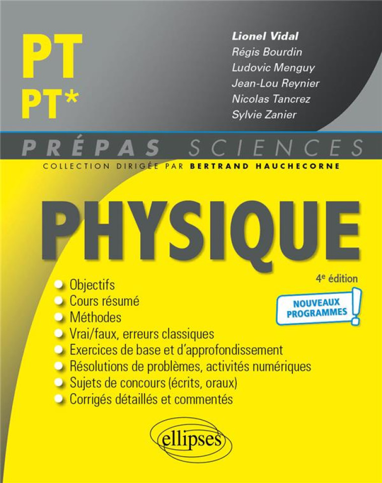 PHYSIQUE : PT/PT*  -  PROGRAMME 2022 - VIDAL/BOURDIN/MENGUY - ELLIPSES MARKET