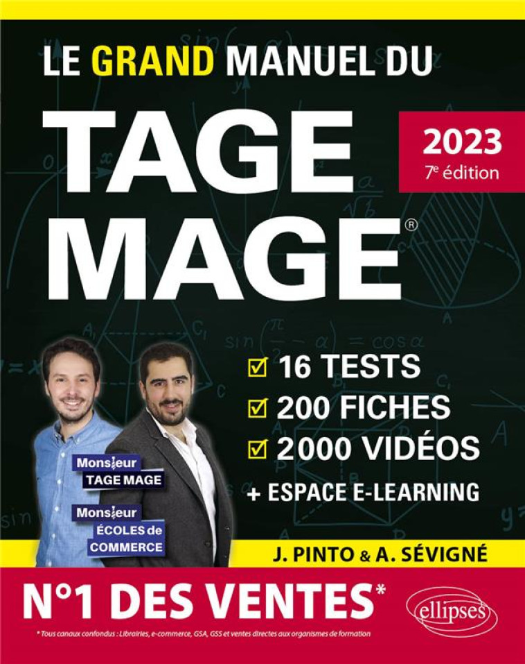 LE GRAND MANUEL DU TAGE MAGE N°1 DES VENTES :16 TESTS BLANCS + 200 FICHES DE COURS (EDITION 2023) - PINTO/SEVIGNE - ELLIPSES MARKET