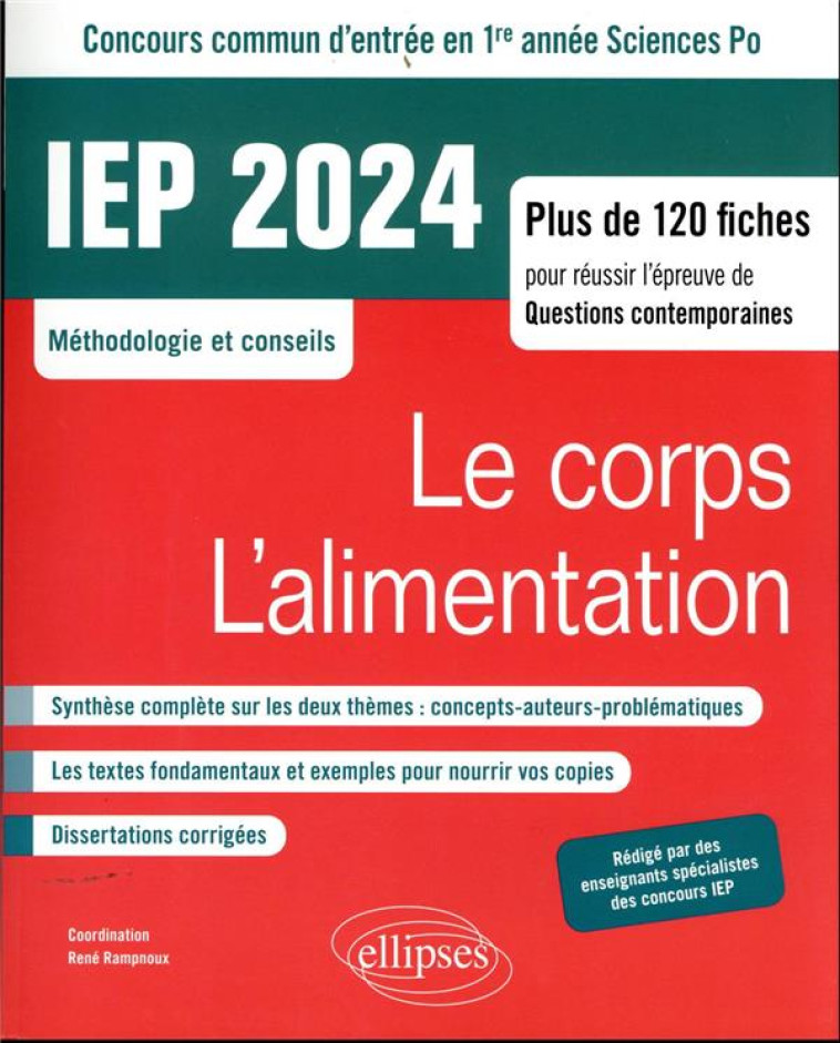 CONCOURS COMMUN IEP 2024 : 1ERE ANNEE NOUVEAU THEME  -  L'ALIMENTATION - RAMPNOUX/COLLECTIF - ELLIPSES MARKET