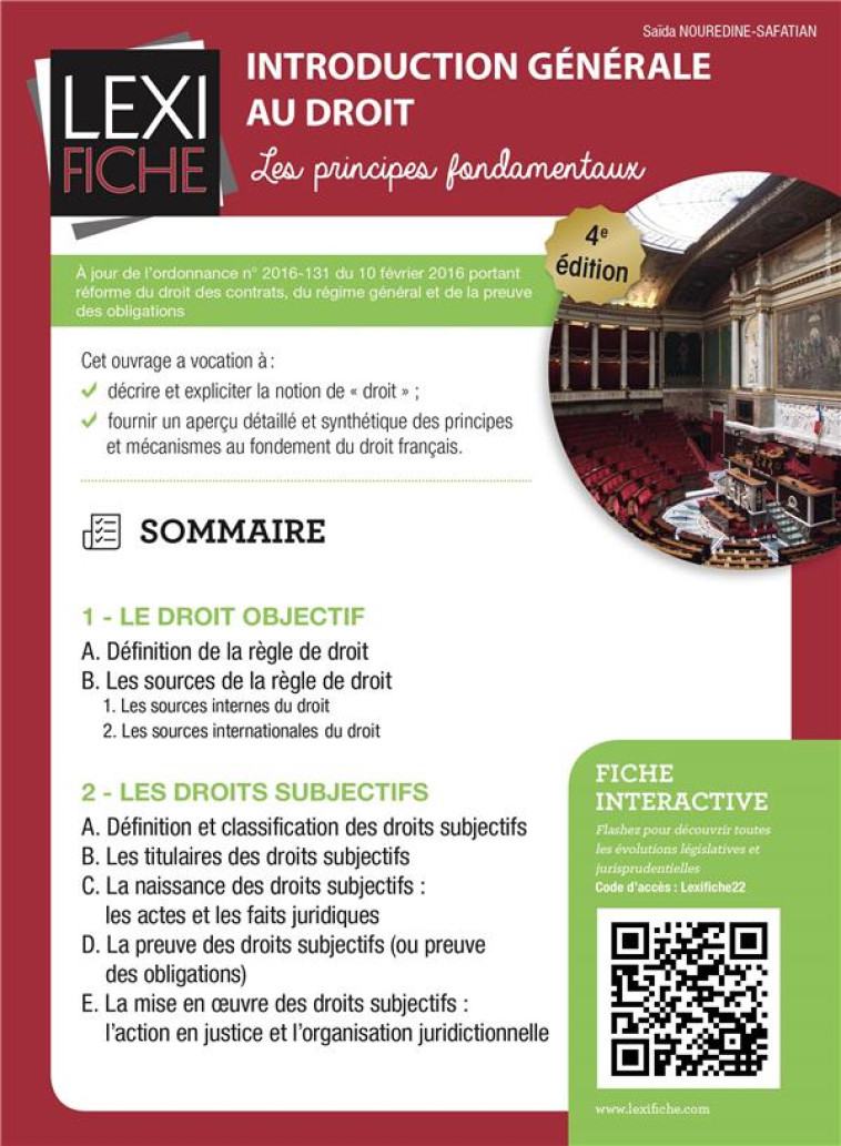 INTRODUCTION GENERALE AU DROIT - LES PRINCIPES FONDAMENTAUX - NOUREDINE-SAFATIAN S - ENRICK