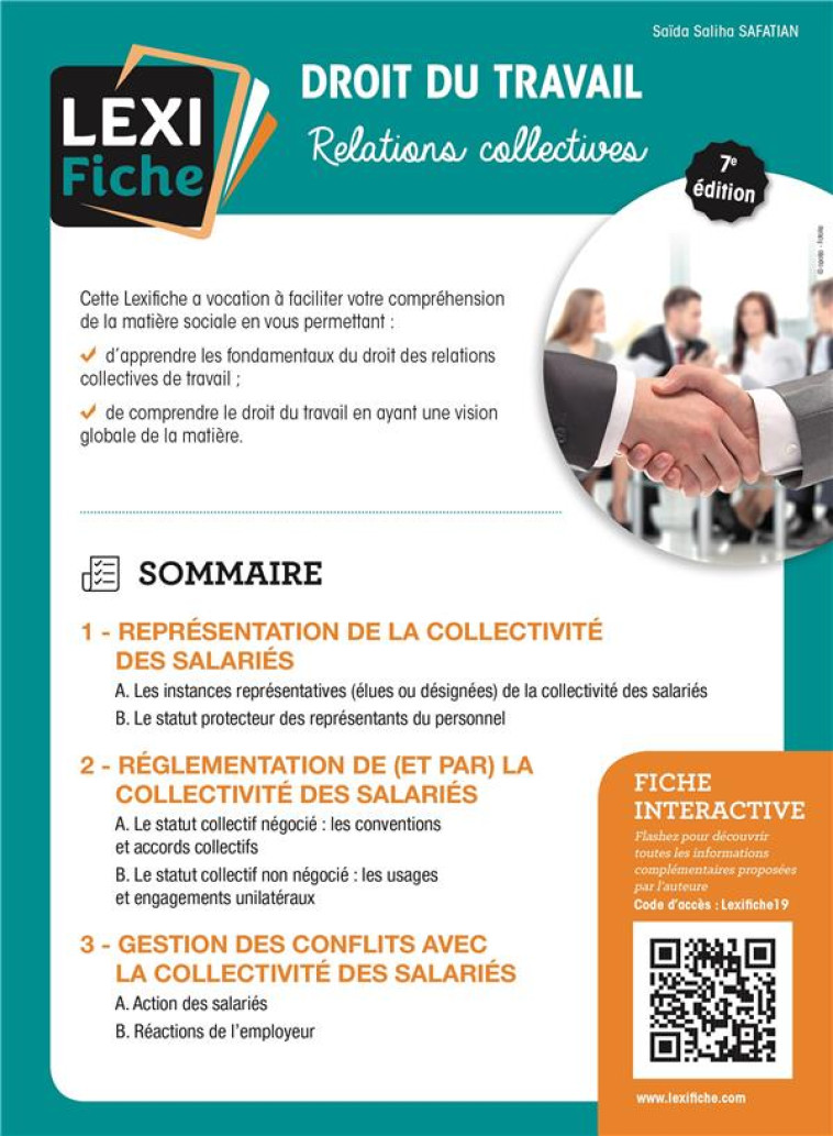 DROIT DU TRAVAIL : RELATIONS COLLECTIVES (7E EDITION) - NOUREDINE-SAFATIAN S - ENRICK