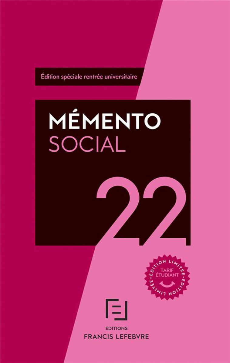 SOCIAL ETUDIANTS 2022 : MEMENTO - COLLECTIF - LEFEBVRE