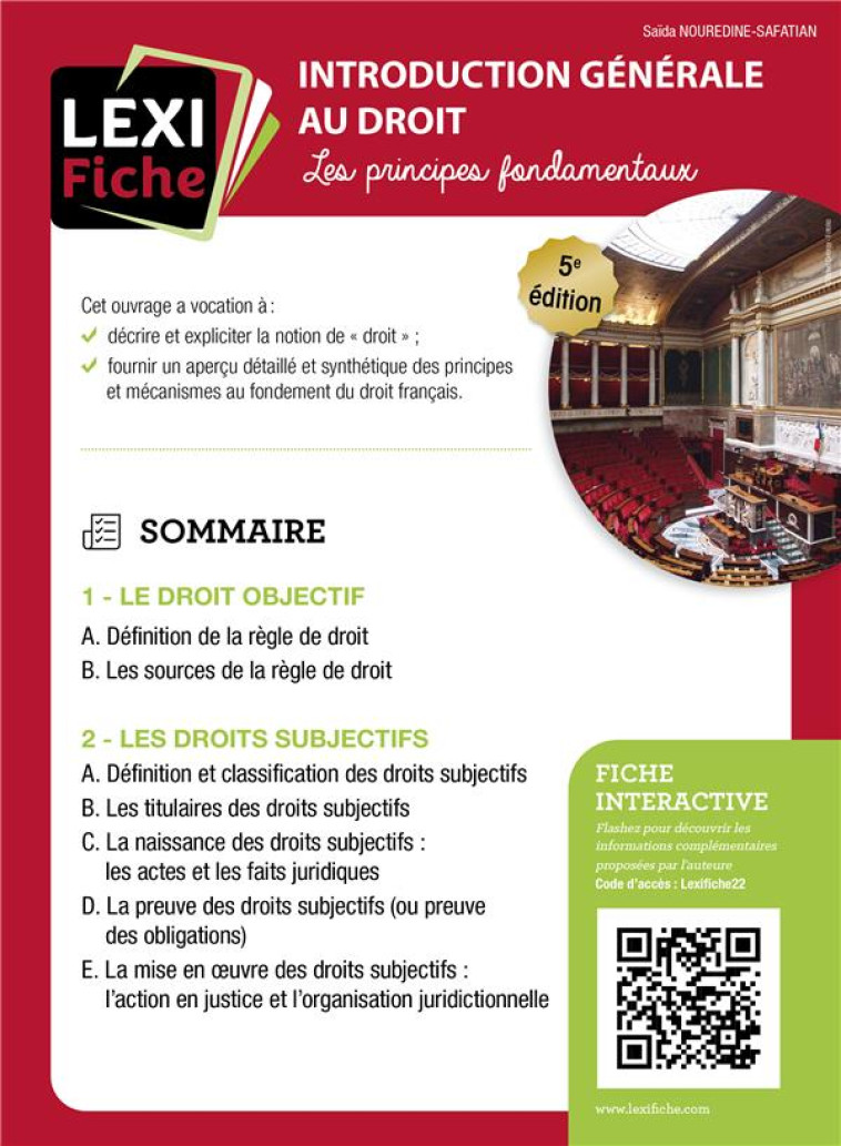 INTRODUCTION GENERALE AU DROIT : LES PRINCIPES FONDAMENTAUX - SAFATIAN S S. - ENRICK