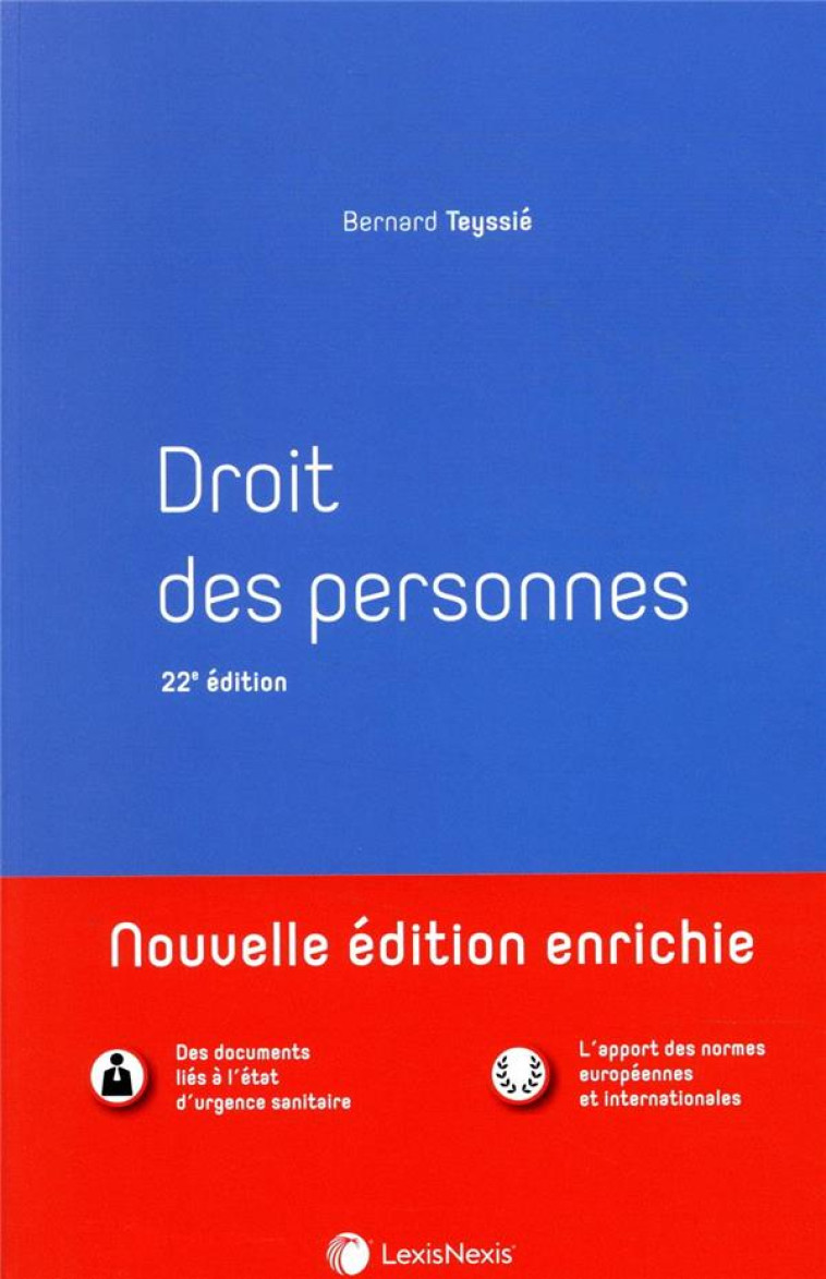 DROIT DES PERSONNES (22E EDITION) - TEYSSIE BERNARD - Lexis Nexis/Litec