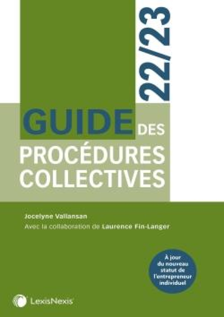 GUIDE DES PROCEDURES (EDITION 2022/2023) - FIN-LANGER/VALLANSAN - Lexis Nexis/Litec