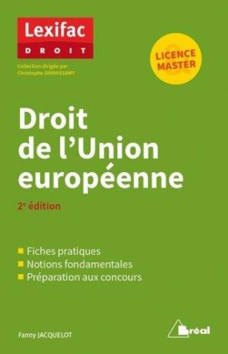 DROIT DE L'UNION EUROPEENNE (2E EDITION) - JACQUELOT FANNY - BREAL