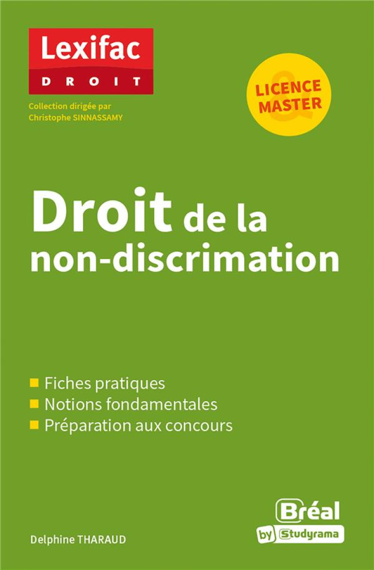 DROIT DE LA NON-DISCRIMINATION - THARAUD DELPHINE - BREAL