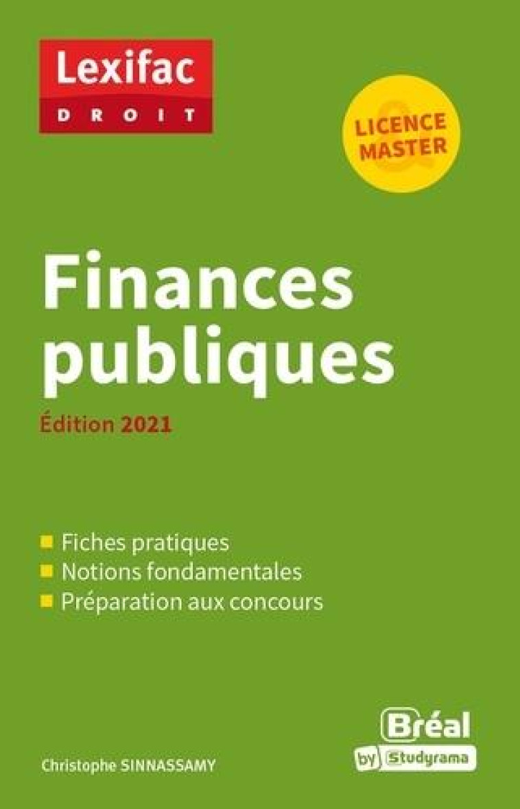 FINANCES PUBLIQUES (EDITION 2021) - SINNASSAMY C. - BREAL