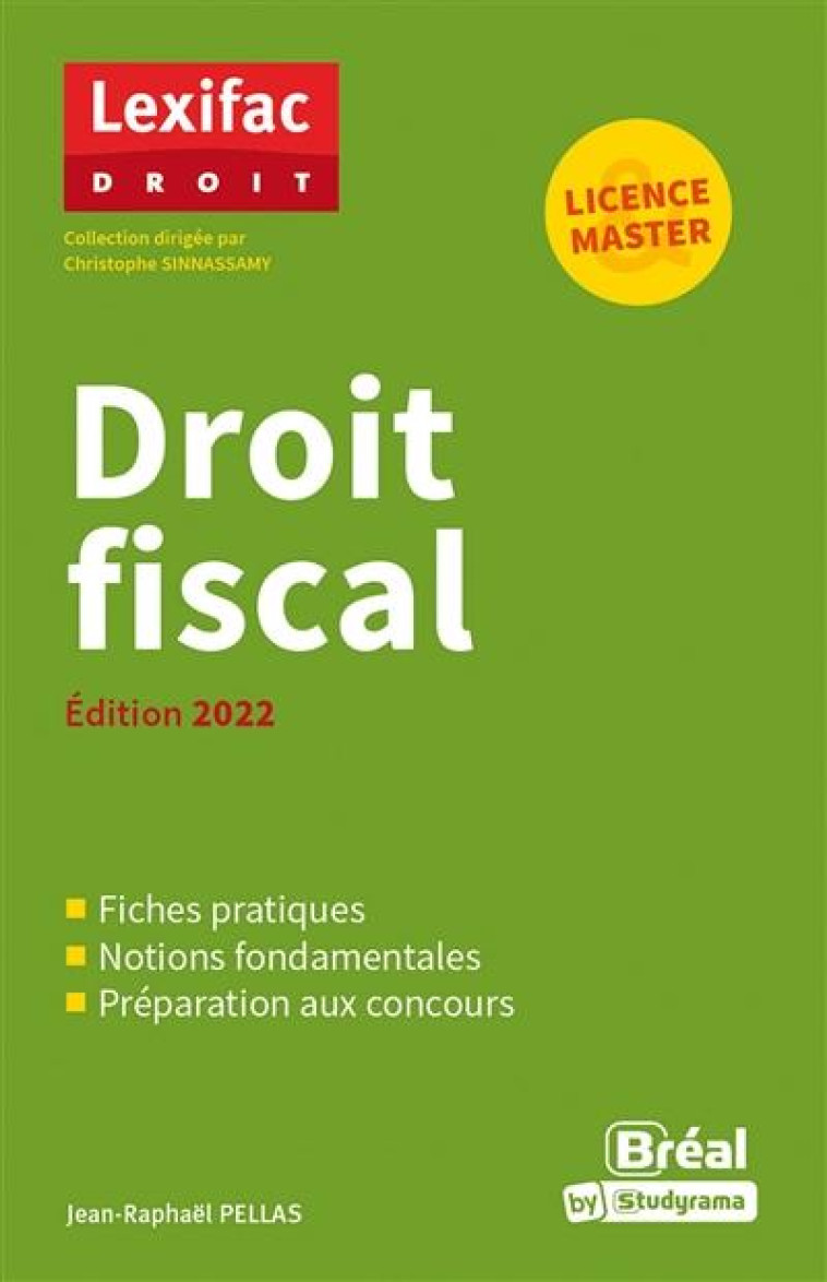 DROIT FISCAL (EDITION 2022) - PELLAS JEAN-RAPHAEL - BREAL