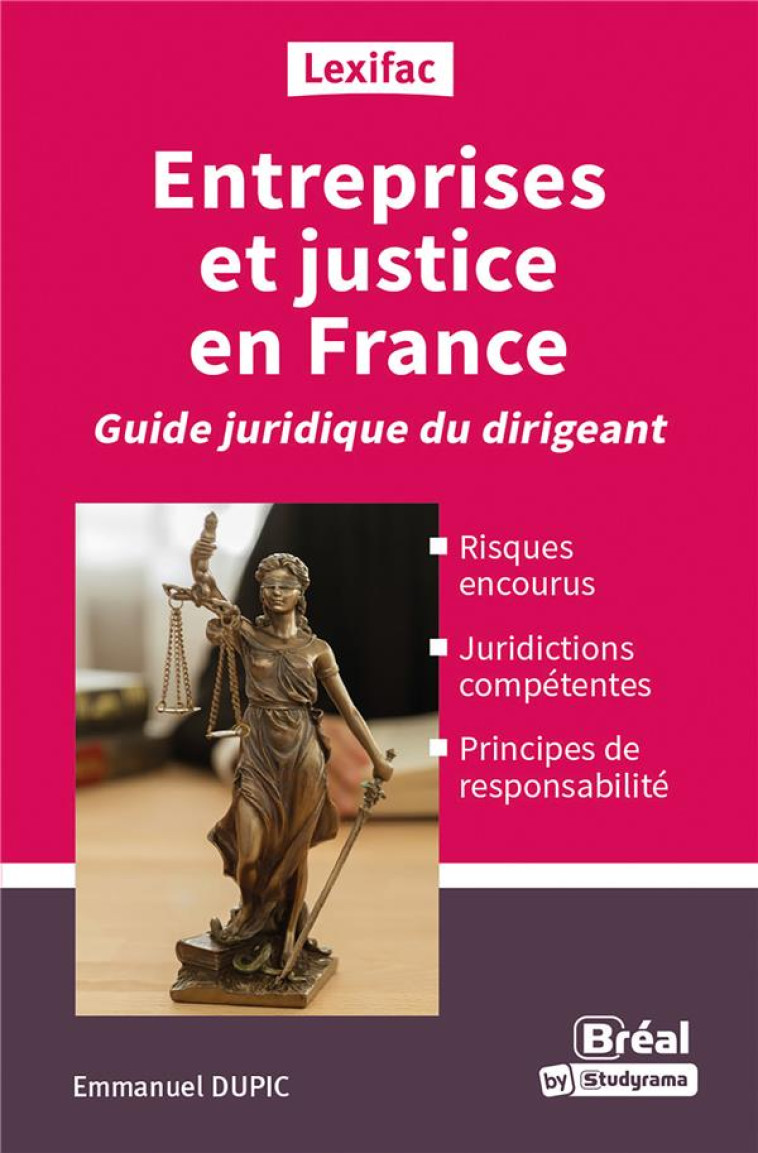 ENTREPRISES ET JUSTICE EN FRANCE : GUIDE DU DIRIGEANT AVERTI - DUPIC EMMANUEL - BREAL