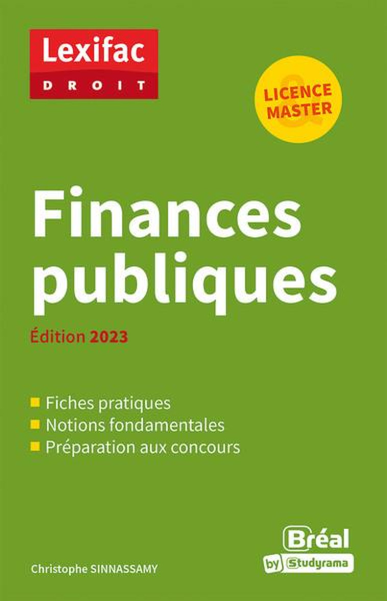 FINANCES PUBLIQUES (EDITION 2023) - SINNASSAMY C. - BREAL