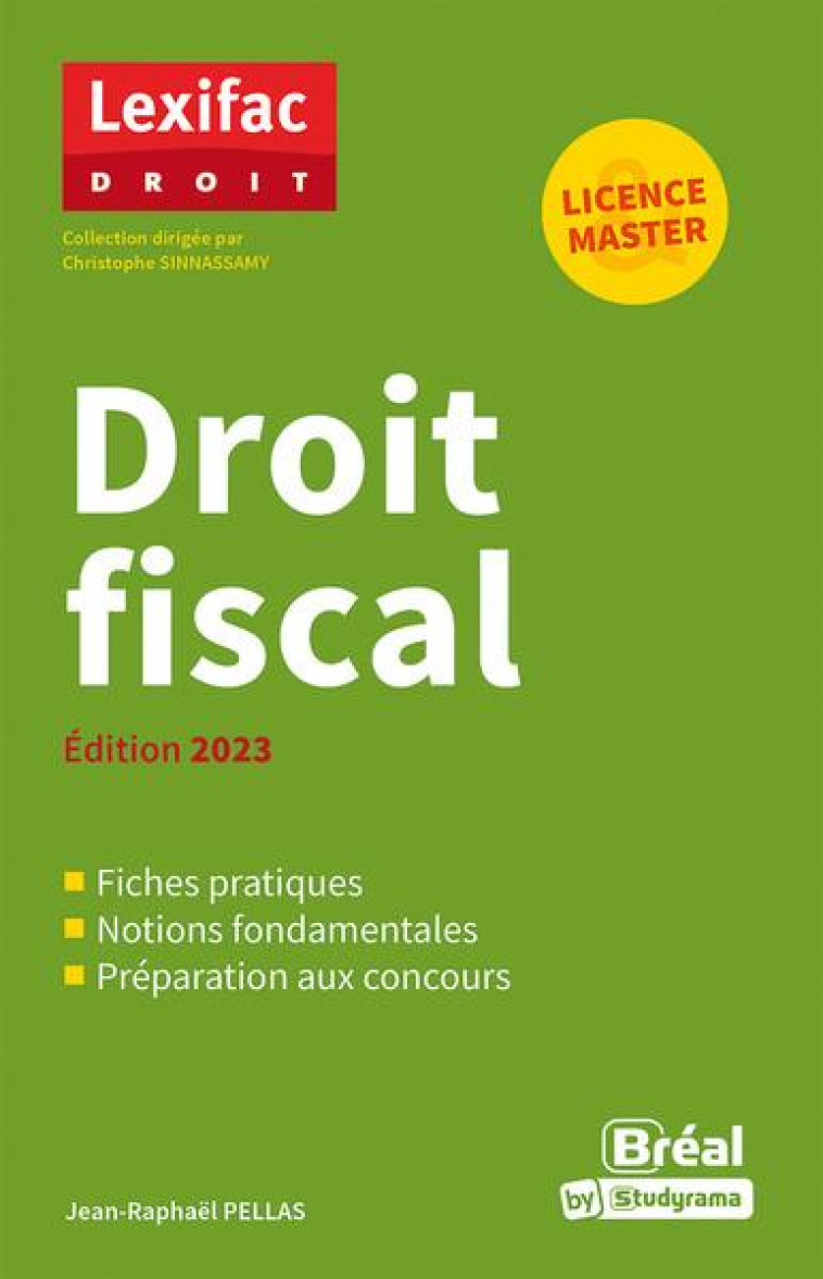 DROIT FISCAL - EDITION 2023 - PELLAS JEAN-RAPHAEL - BREAL