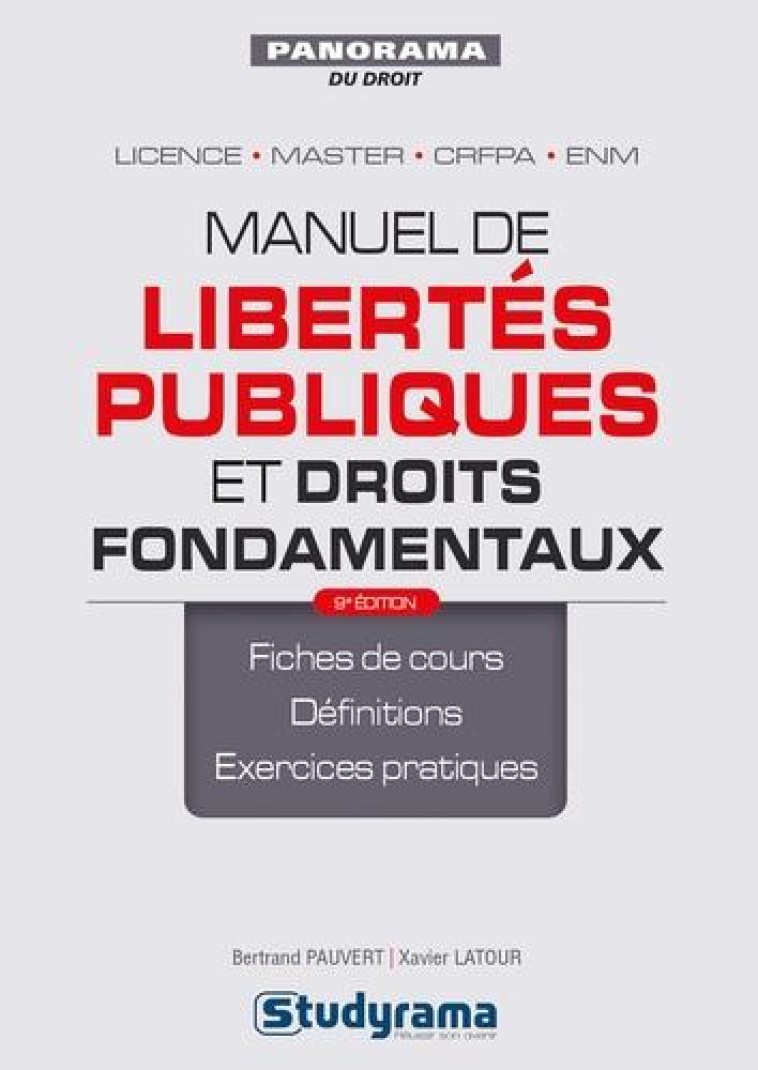 LIBERTES PUBLIQUES ET DROITS FONDAMENTAUX (4E EDITION) - LATOUR/PAUVERT - STUDYRAMA