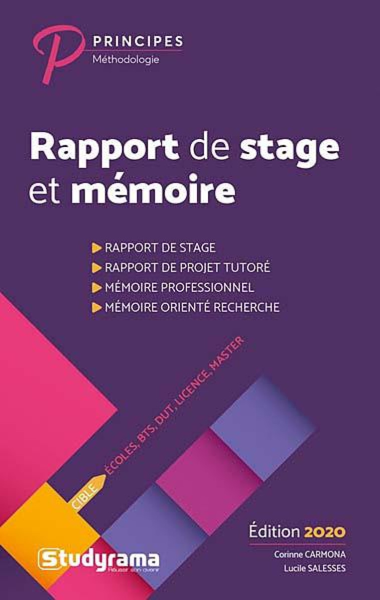 RAPPORT DE STAGE ET MEMOIRE - CARMONA CORINNE - STUDYRAMA