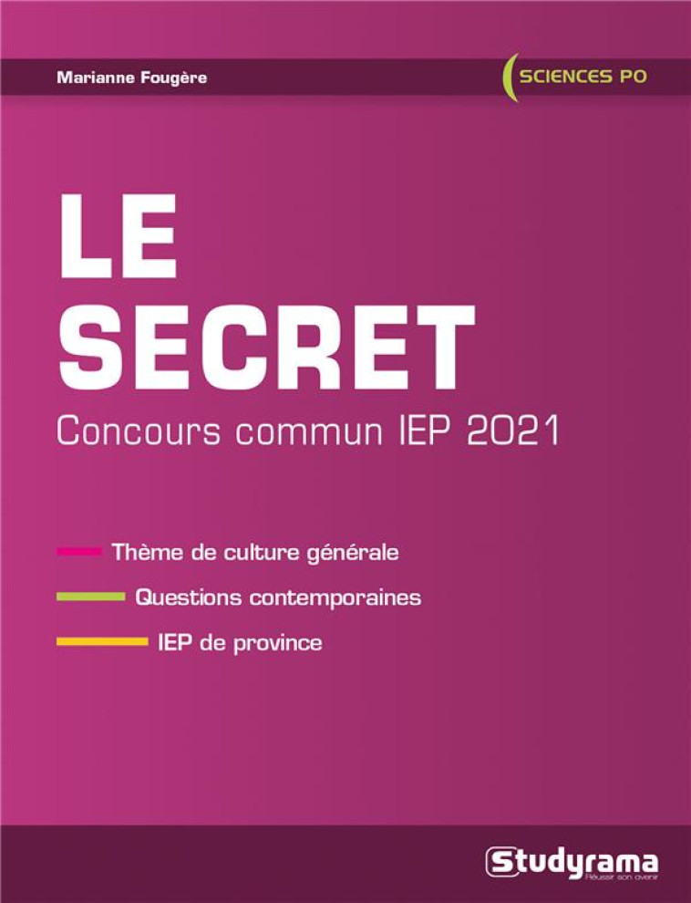 NOUVEAU THEME 2  -  CONCOURS COMMUN IEP (EDITION 2021) - FOUGERE MARIANNE - STUDYRAMA