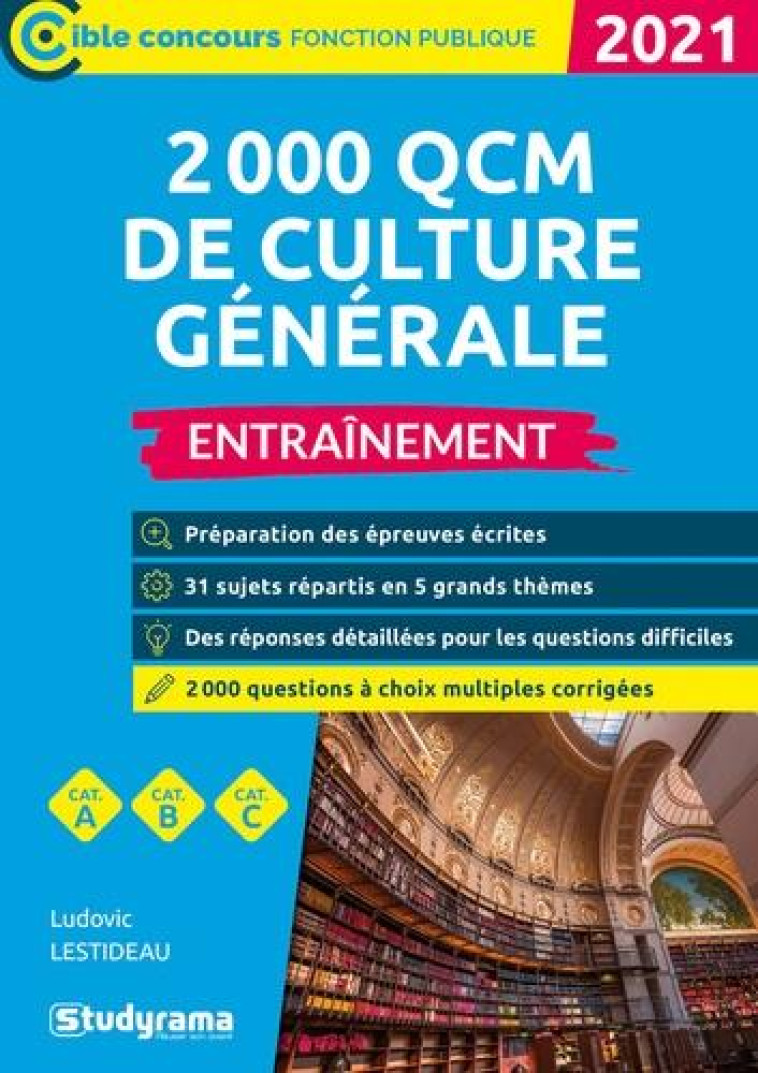 2000 QCMDE CULTURE GENERALE  -  ENTRAINEMENT (EDITION 2021) - LESTIDEAU LUDOVIC - STUDYRAMA