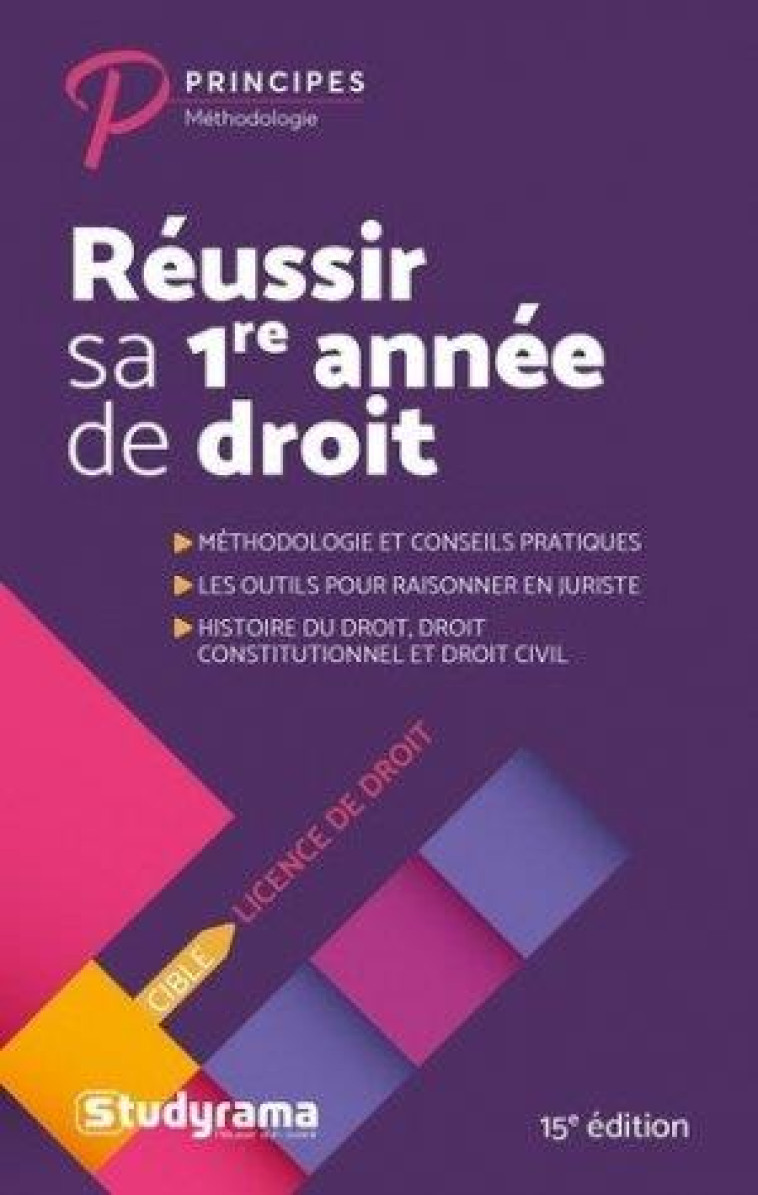 REUSSIR SA PREMIERE ANNEE DE DROIT - COLLECTIF - STUDYRAMA