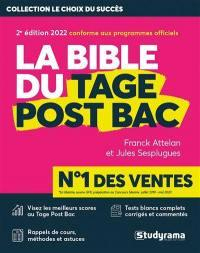 LA BIBLE DU TAGE POST BAC - ATTELAN/SESPLUGUES - STUDYRAMA