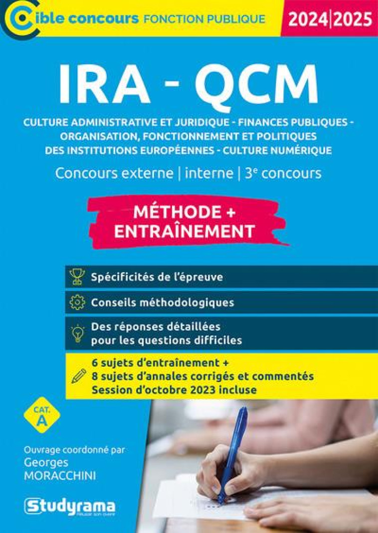 IRA - QCM METHODE + ENTRAINEMENT : CATEGORIE A  -  CONCOURS 2024 (EDITION 2024/2025) - DOUAT/ABALHASSANE - STUDYRAMA