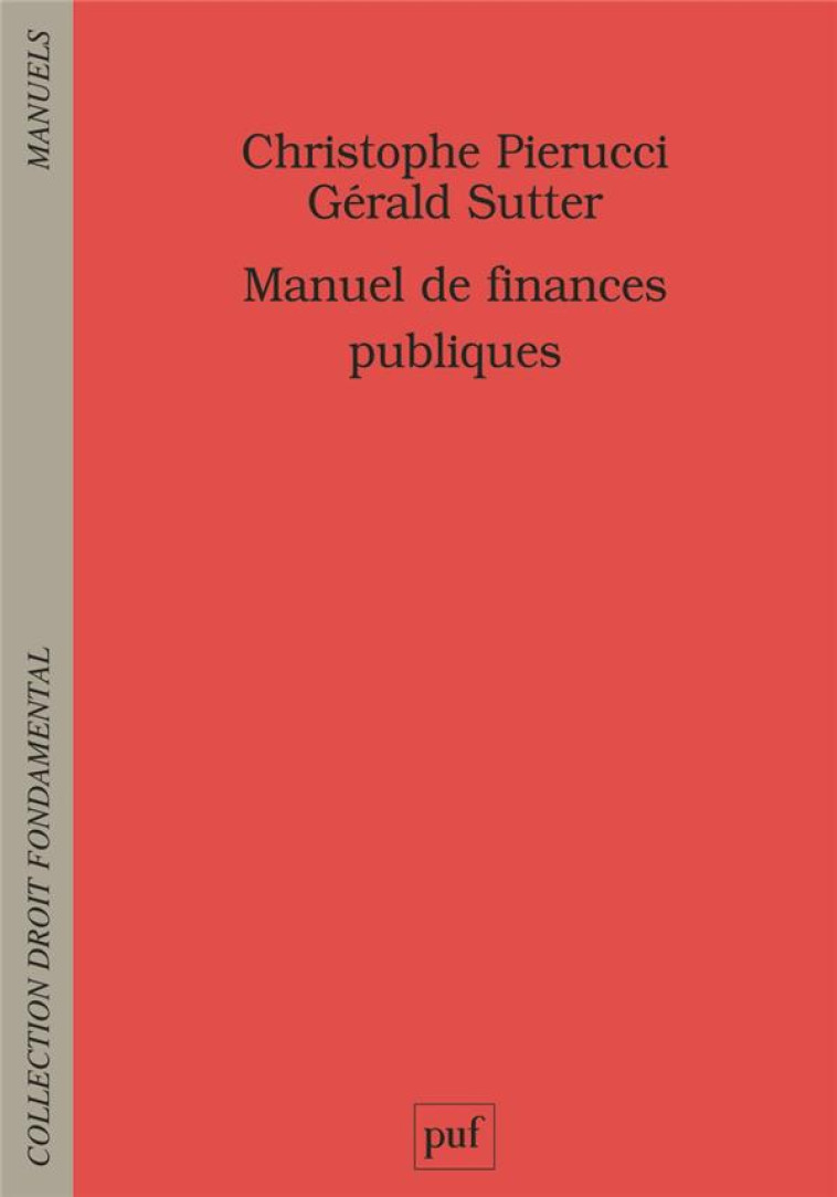 MANUEL DE FINANCES PUBLIQUES - PIERUCCI/SUTTER - PUF