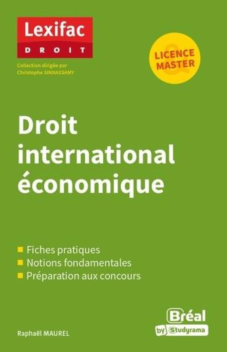 DROIT INTERNATIONAL ECONOMIQUE - MAUREL RAPHAEL - BREAL