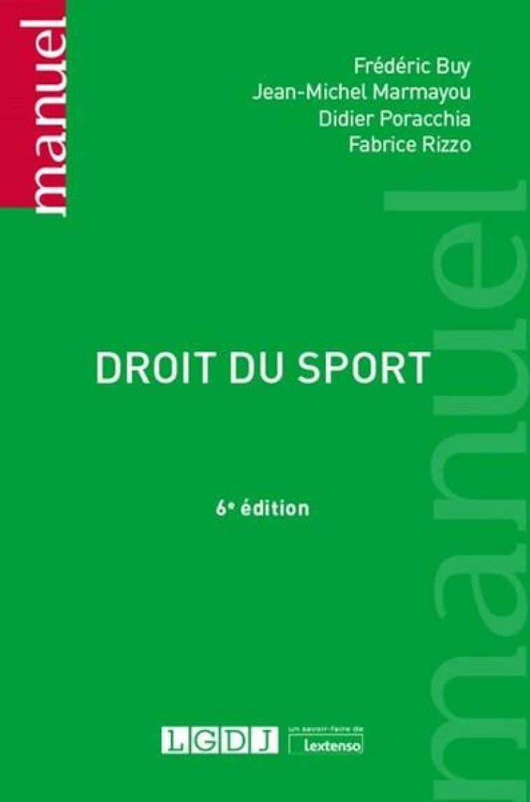 DROIT DU SPORT (6E EDITION) - PORACCHIA/RIZZO/BUY - LGDJ