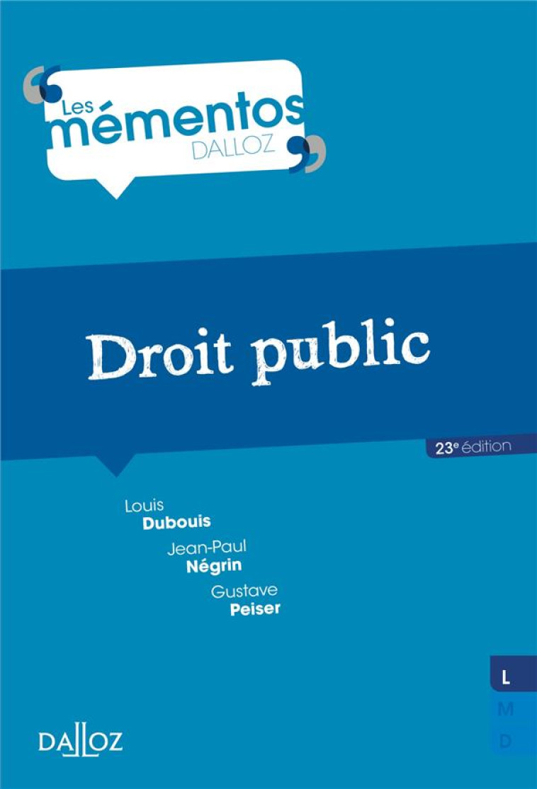 DROIT PUBLIC - DUBOUIS/NEGRIN - DALLOZ