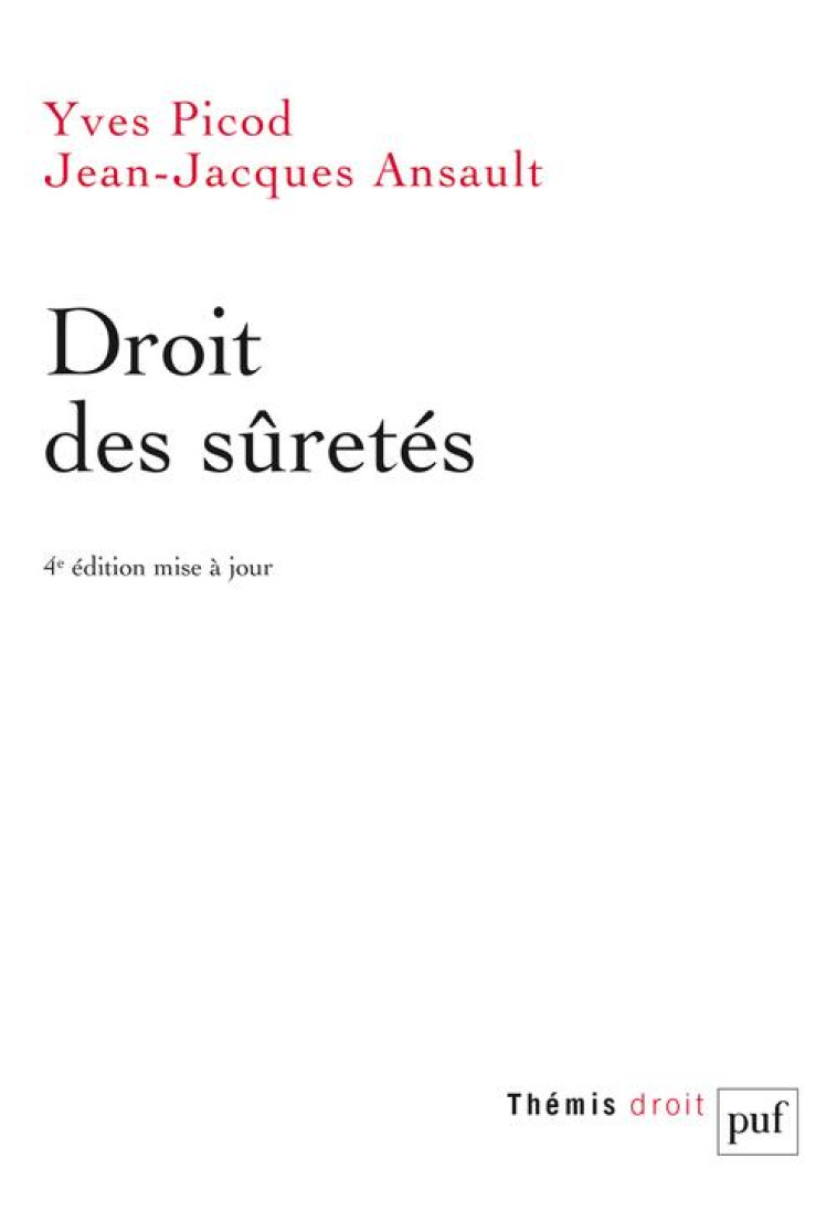 DROIT DES SURETES - ANSAULT/PICOD - PUF