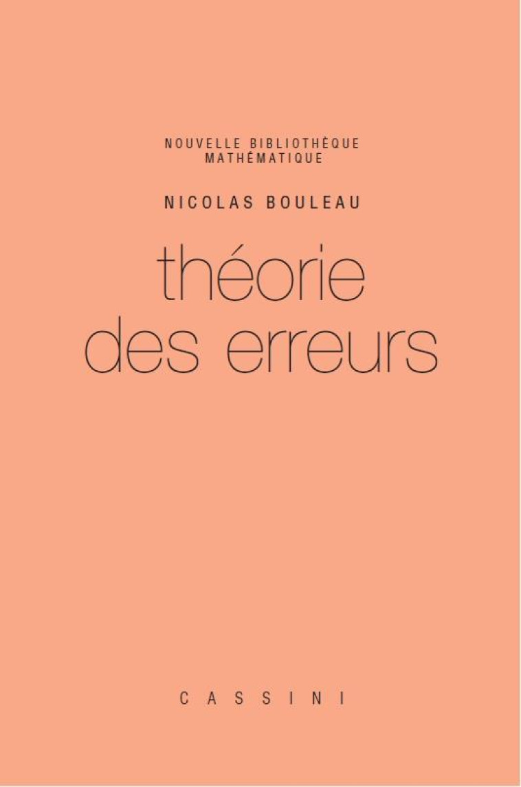 THEORIE DES ERREURS - BOULEAU NICOLAS - VUIBERT