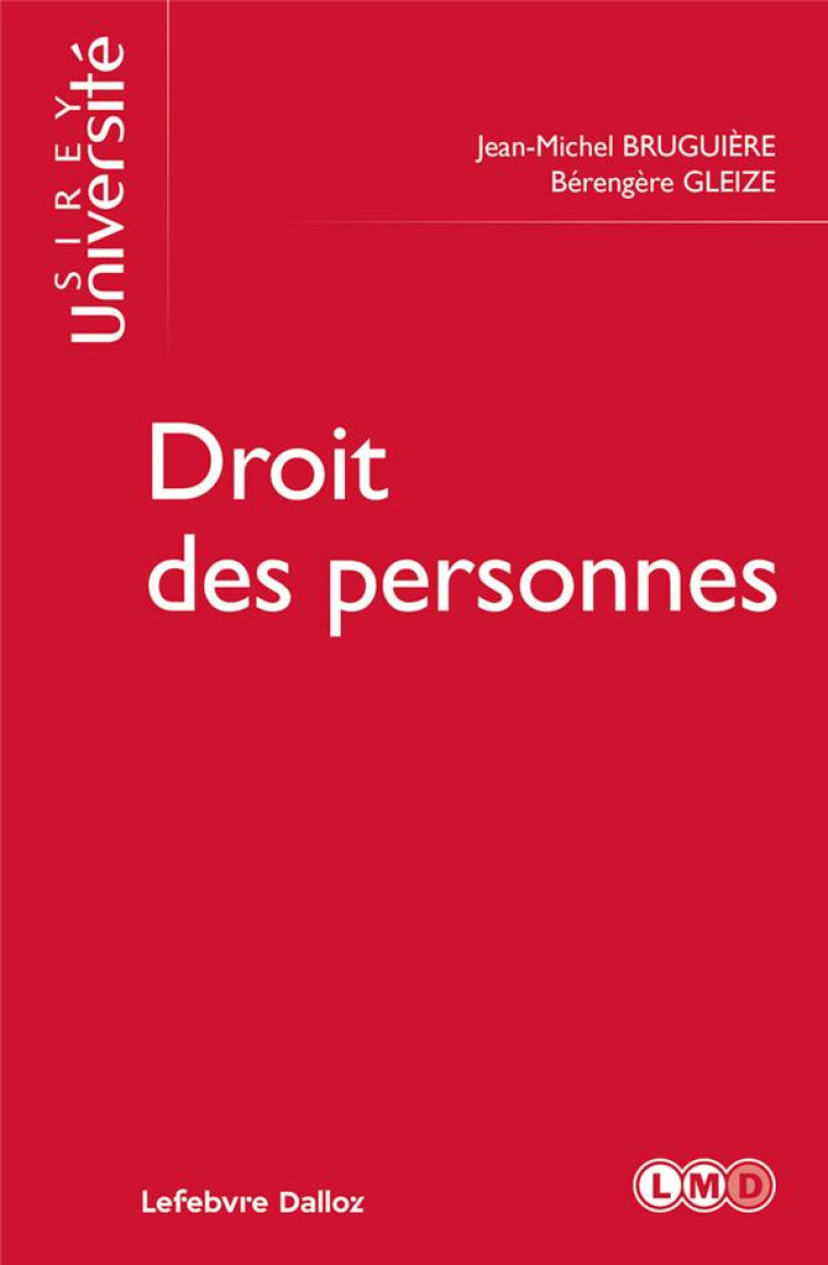 DROIT DES PERSONNES - BRUGUIERE/GLEIZE - DALLOZ