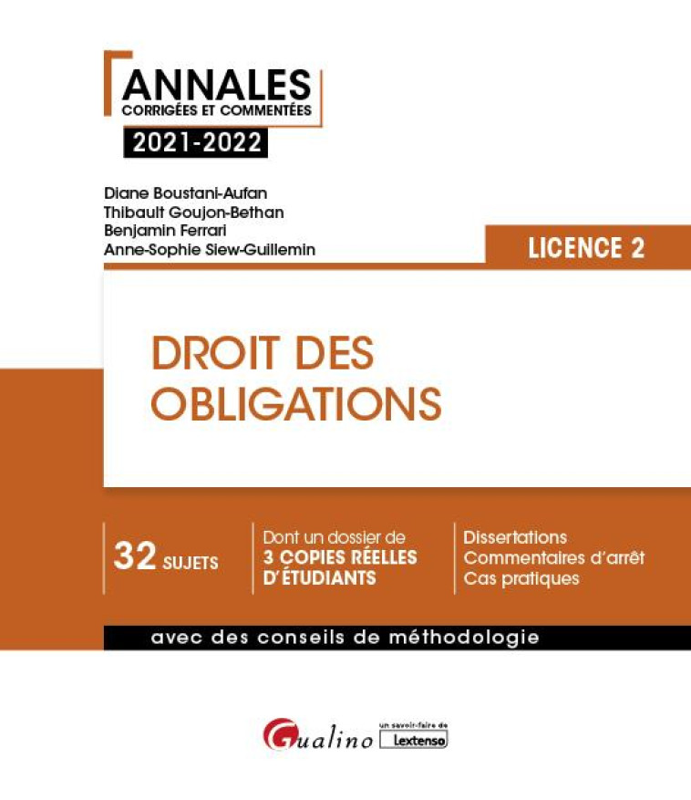 DROIT DES OBLIGATIONS : L2 (EDITION 2021/2022) - BOUSTANI-AUFAN - GUALINO