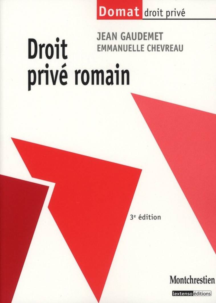 DROIT PRIVE ROMAIN (3E EDITION) - CHEVREAU E. G J. - Lextenso éditions