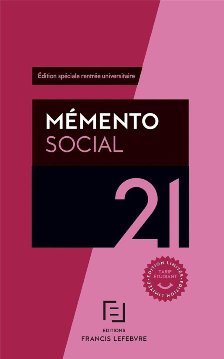 MEMENTO SOCIAL ETUDIANTS 2021 - REDACTION F L. - LEFEBVRE