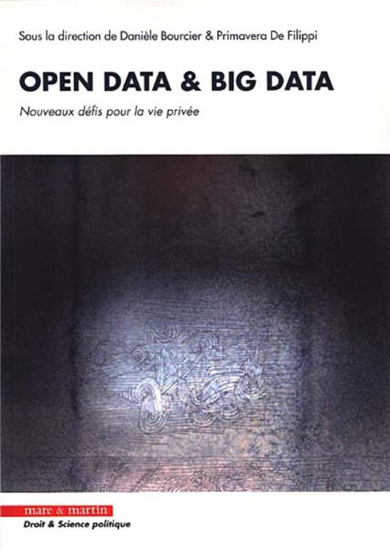 OPEN DATA ET BIG DATA  -  NOUVEAUX DEFIS POUR LA VIE PRIVEE - BOURCIER/DE PHILIPPI - Mare et Martin