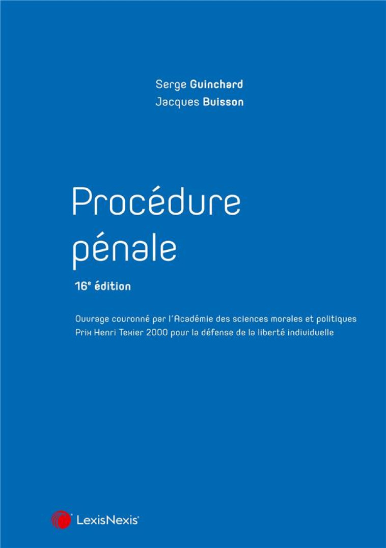 PROCEDURE PENALE (16E EDITION) - GUINCHARD/BUISSON - Lexis Nexis/Litec