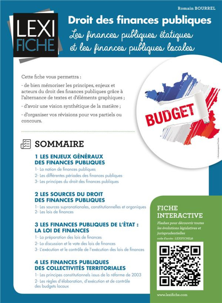 DROIT DES FINANCES PUBLIQUES  -  LES FINANCES PUBLIQUES ETATIQUES ET LES FINANCES PUBLIQUES LOCALES - BOURREL ROMAIN - Enrick B. éditions