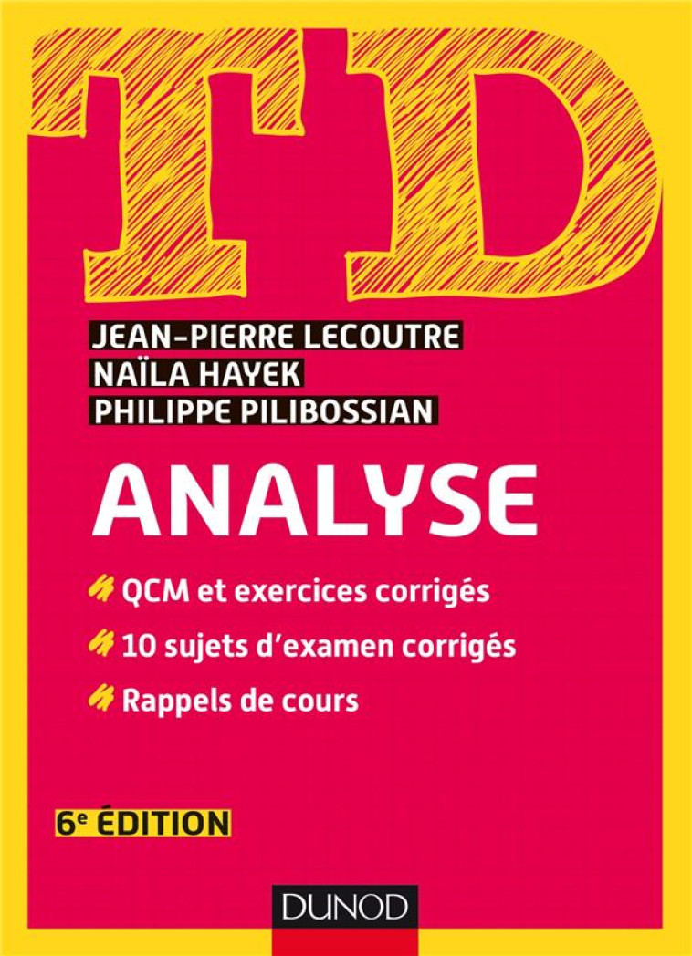 TD : ANALYSE (6E EDITION) - LECOUTRE/HAYEK - DUNOD