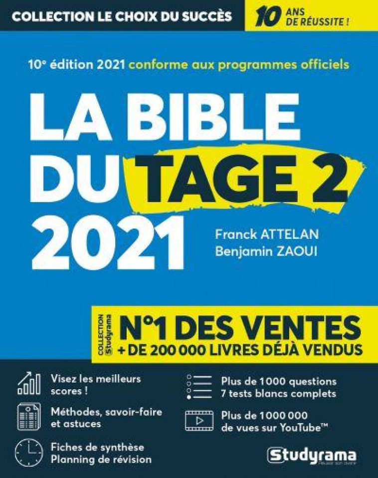 LA BIBLE DU TAGE 2 (EDITION 2021) - ATTELAN FRANCK - STUDYRAMA