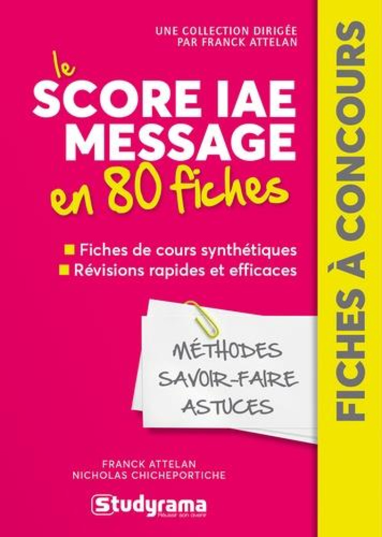 SCORE IAE MESSAGE EN 80 FICHES - ATTELAN FRANCK - STUDYRAMA