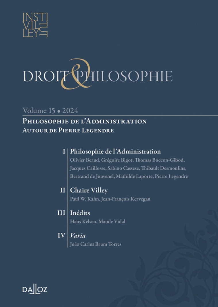 DROIT et PHILOSOPHIE - INSTITUT MICHEL VILL - DALLOZ