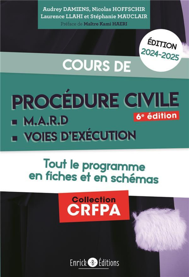 COURS DE PROCEDURE CIVILE ET MODES ALTERNATIFS DE REGLEMENT DES DIFFERENDS 2024-2025 - TOUT LE PROGR - DAMIENS/HOFFSCHIR - ENRICK