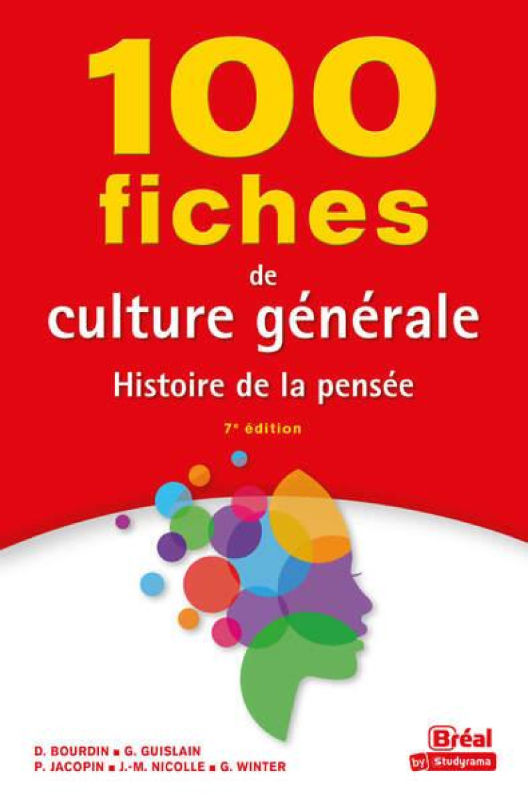 100 FICHES DE CULTURE GENERALE - HISTOIRE DE LA PENSEE - WINTER/NICOLLE - BREAL