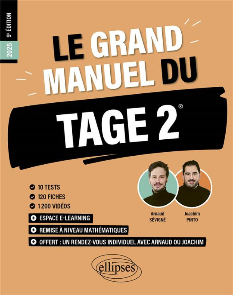 LE GRAND MANUEL DU TAGE 2 - 10 TESTS BLANCS + 120 FICHES DE COURS + 1000 VIDEOS - PINTO/SEVIGNE - ELLIPSES MARKET