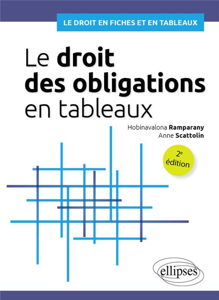 LE DROIT DES OBLIGATIONS EN TABLEAUX - CONTRAT, QUASI-CONTRAT ET RESPONSABILITE - RAMPARANY/SCATTOLIN - ELLIPSES MARKET