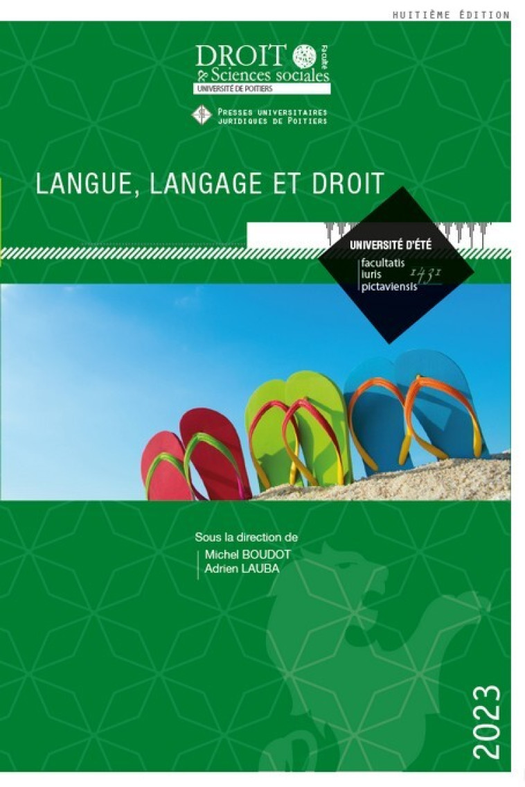 LANGUE, LANGAGE ET DROIT - VOL131 - UNIVERSITE D'ETE 2023 - BOUDOT/LAUBA - UNIV POITIERS