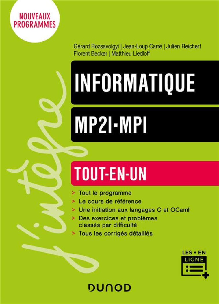 INFORMATIQUE TOUT-EN-UN MP2I-MPI - BECKER/BOURNEZ/CARRE - DUNOD